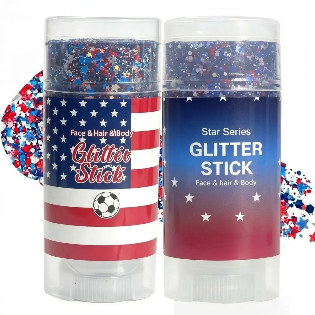 🔥LAST DAY 70% OFF 4th of July Glitter Stick - Red White Blue Patriotic Sparkle Gel for Face Hair & Body