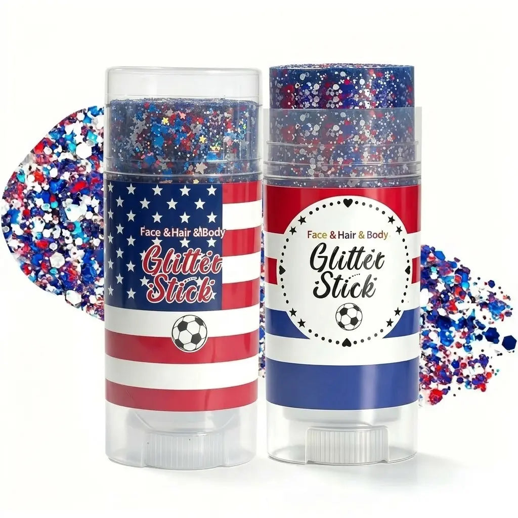 🔥LAST DAY 70% OFF 4th of July Glitter Stick - Red White Blue Patriotic Sparkle Gel for Face Hair & Body