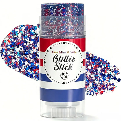 🔥LAST DAY 70% OFF 4th of July Glitter Stick - Red White Blue Patriotic Sparkle Gel for Face Hair & Body